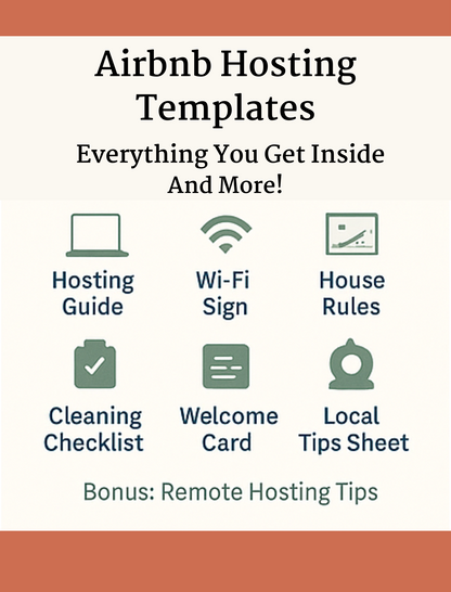 Airbnb Hosting Bundle – Editable Canva Welcome Book & Guest Guide - Deals Haven 